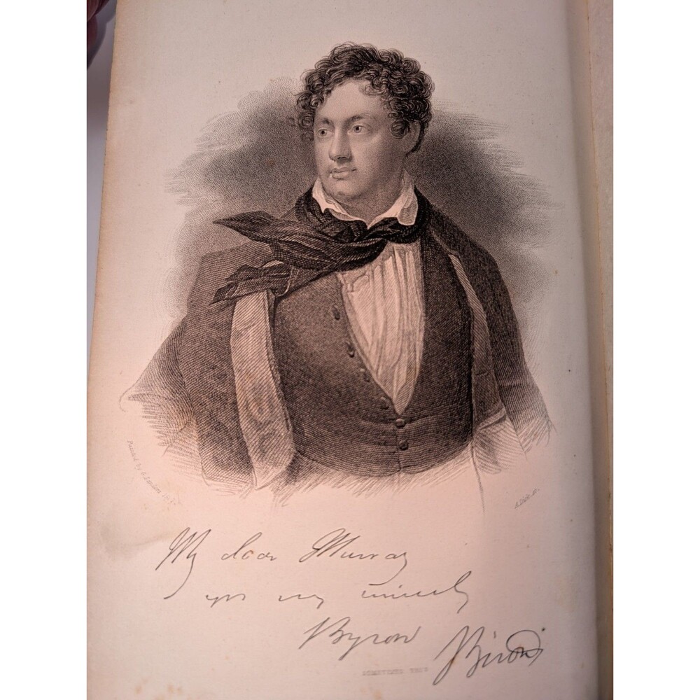 1859 Poetical Works of Lord Byron Illustrated Antique Book Steel Engravings - Picture 6 of 16